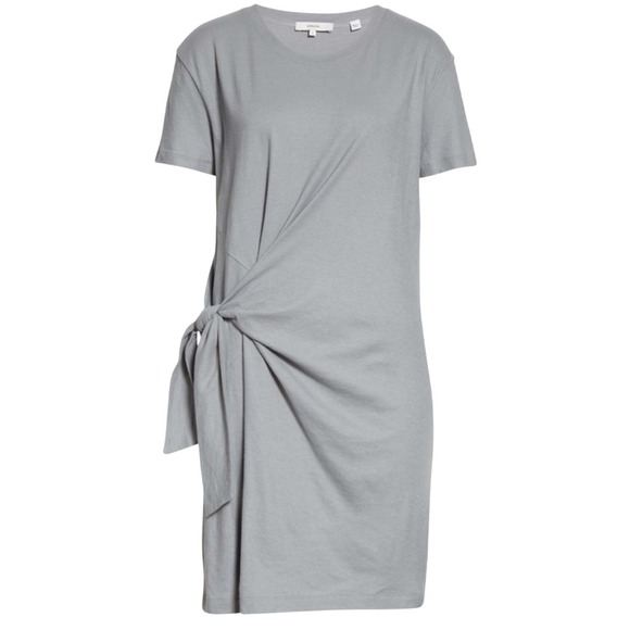 Vince Dresses & Skirts - Vince Side Tie Cotton t shirt  Dress small gray